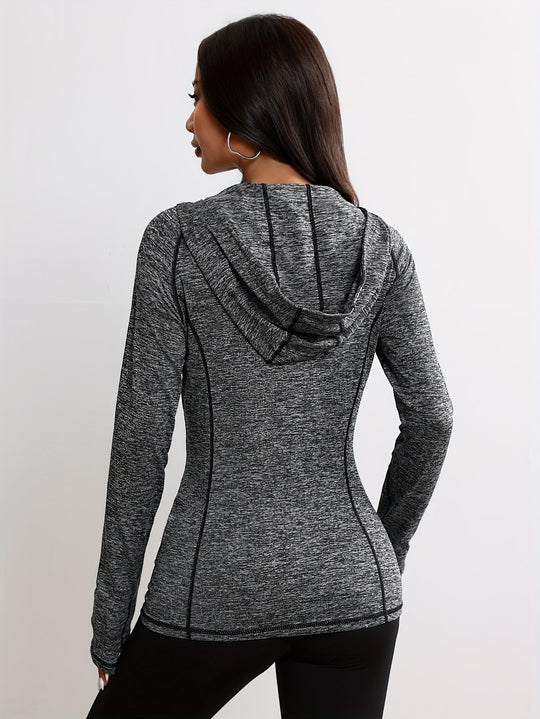 EB | Sportjacke mit Kapuze und Streifendetail