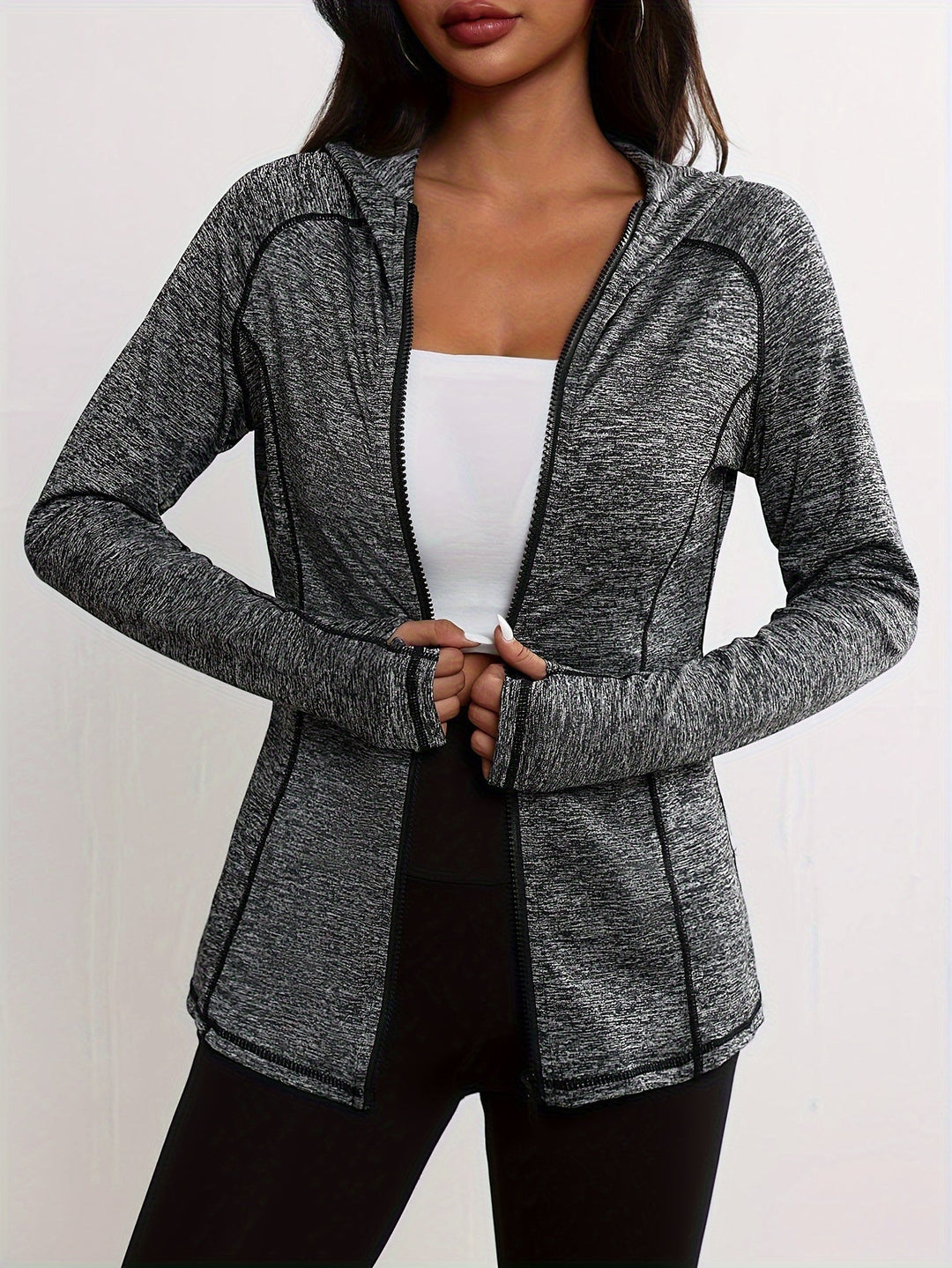 EB | Sportjacke mit Kapuze und Streifendetail