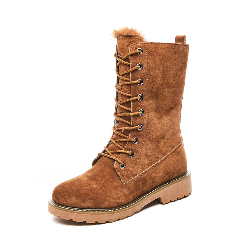 Sena Wildleder Damenstiefel | Qualitätsstiefel mit Schnürung EB