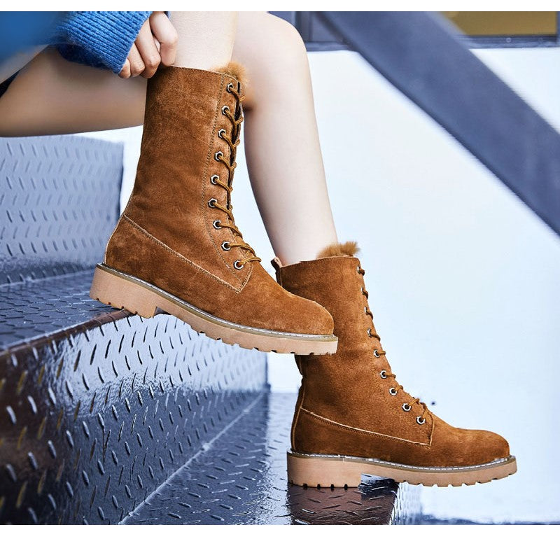 Sena Wildleder Damenstiefel | Qualitätsstiefel mit Schnürung EB