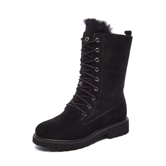 Sena Wildleder Damenstiefel | Qualitätsstiefel mit Schnürung EB