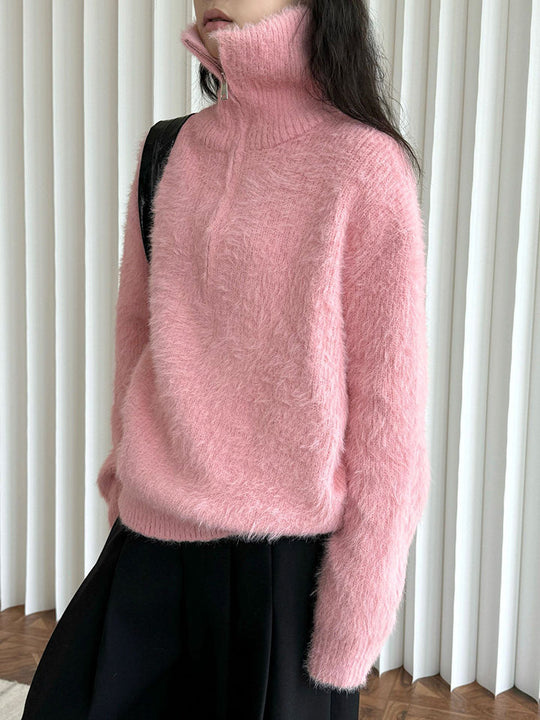 EB | Flauschiger Pullover mit Reißverschluss