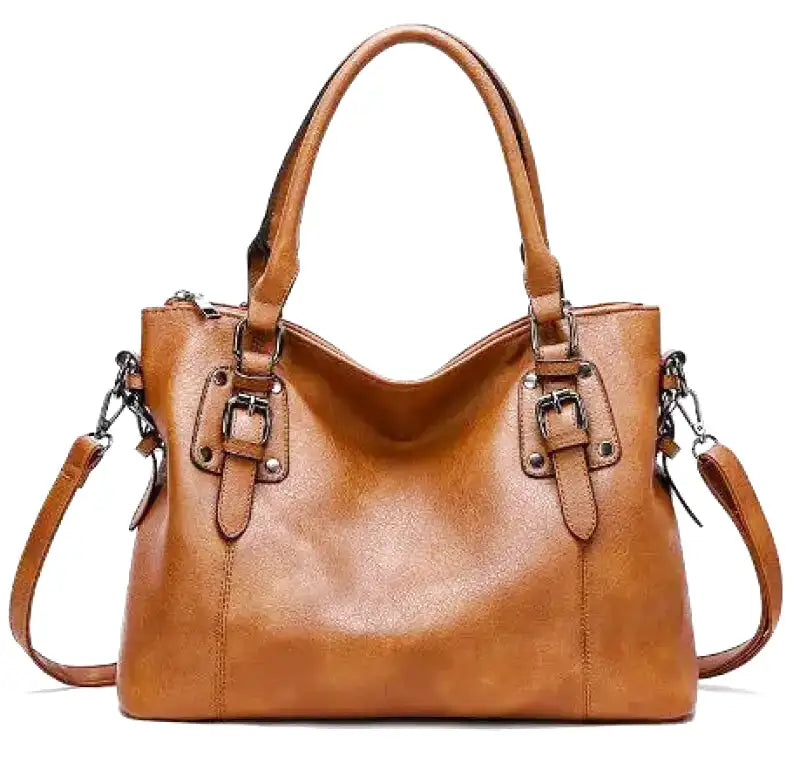 EB – Vintage große Kapazität Handtasche aus weichem Material mit Schulterriemen