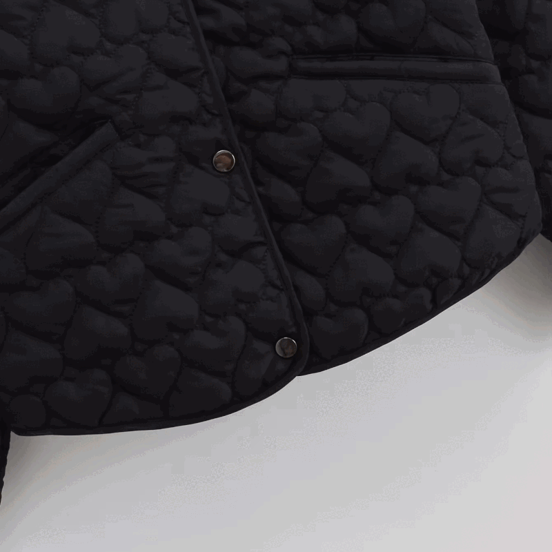 EB | Steppjacke mit Herzen – Leichter Puffer mit Druckknöpfen