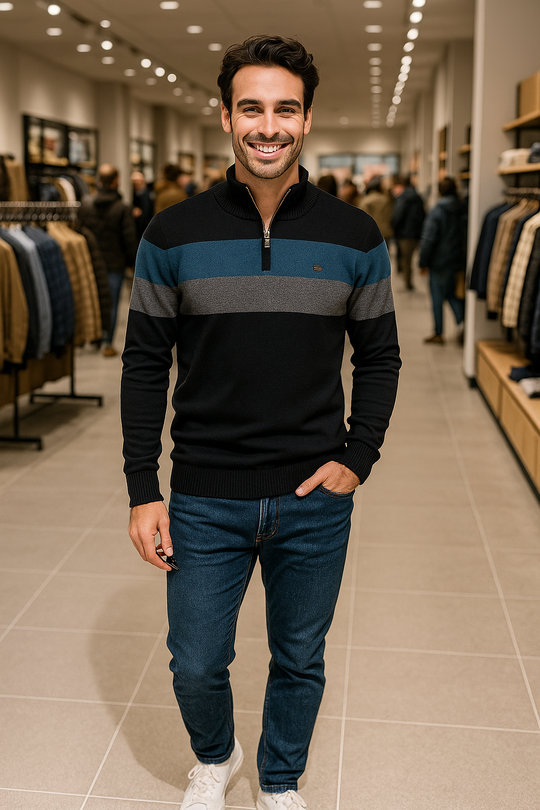 EB | Wärmer Strickpullover mit Reißverschluss für Den Winter