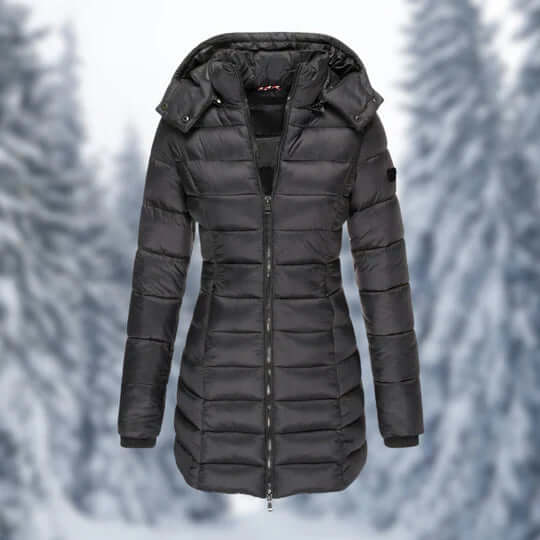 EB | Damen Mittellanger Wintermantel mit Abnehmbarem Kapuze