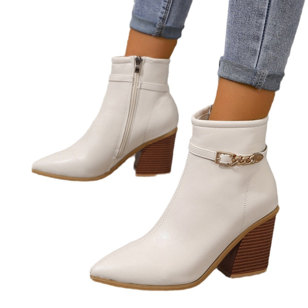 Elegante Stiefel mit seitlichem Reißverschluss und Blockabsatz EB