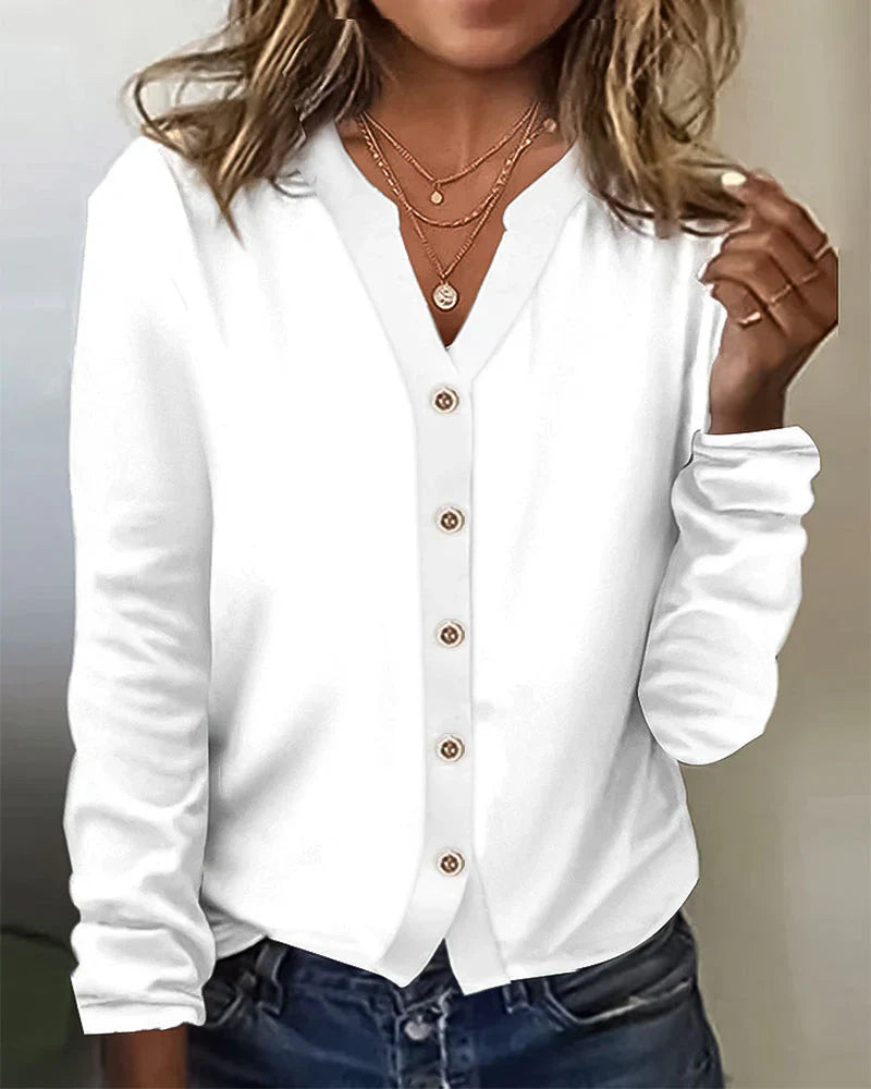 EB | Elegante Bluse Mit Knöpfen Aus Baumwolle Für Den Alltag