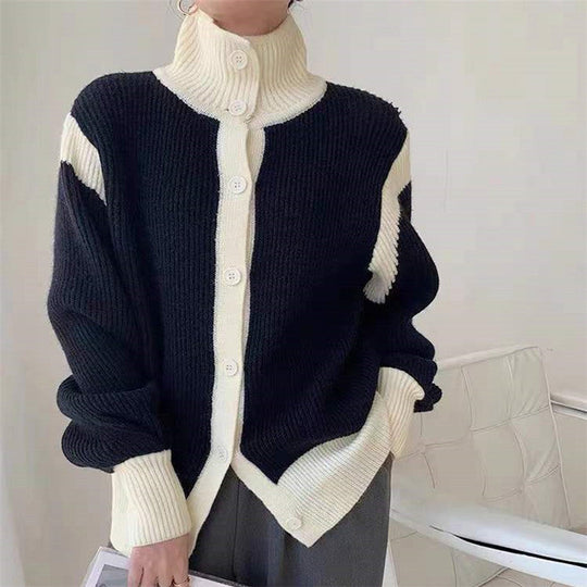 EB | Kontrast Strickcardigan Weich und Warm Moderner Stil