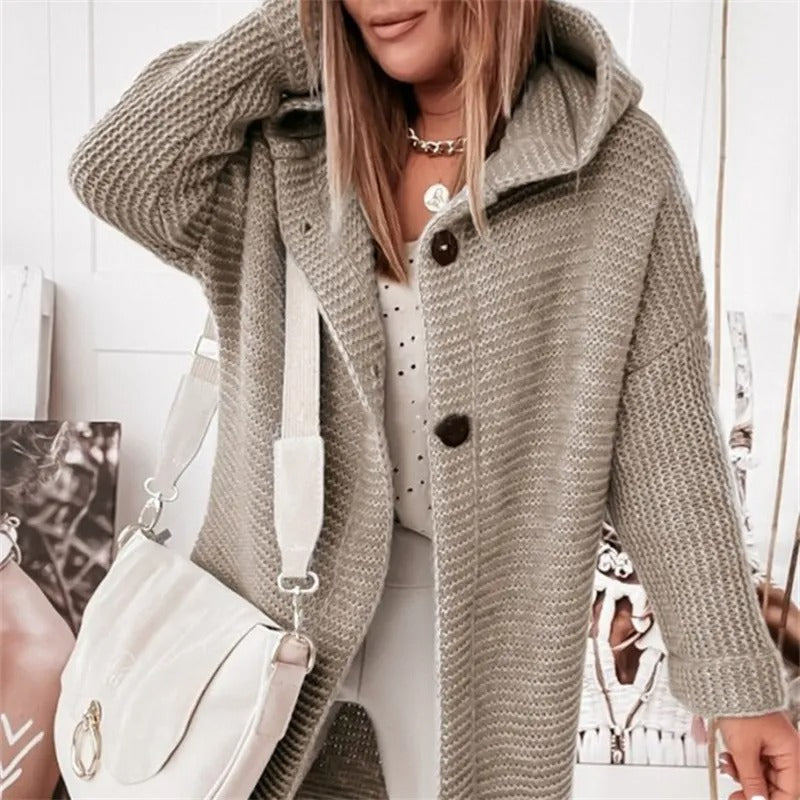 EB | Damenweste mit Kapuze Cashmere Look Herbst