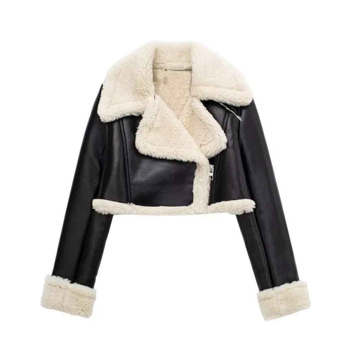 EB | Damen kurze Jacke mit warmem Teddyfutter