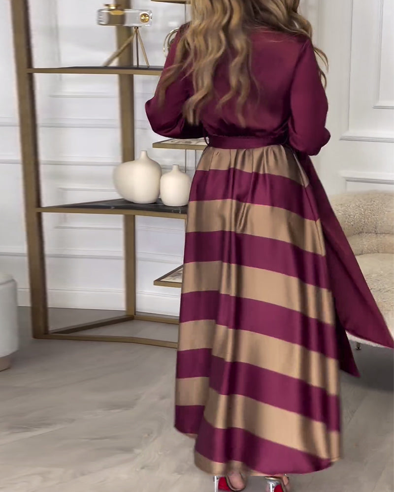 EB | Kleid mit Streifenmuster und Reversriemen