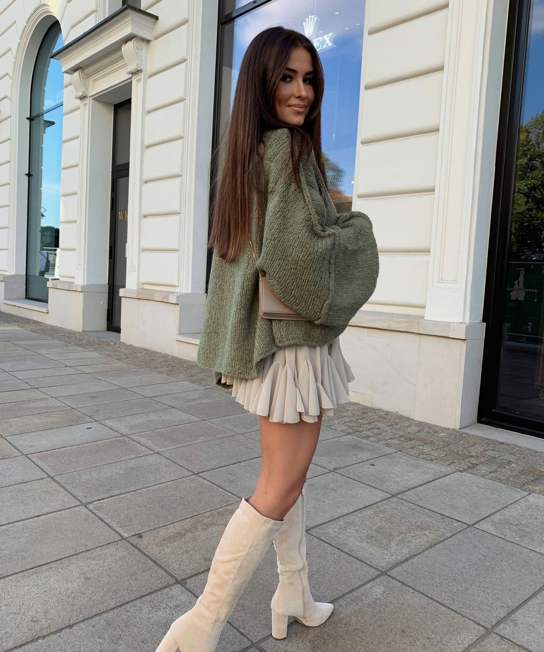 EB | Gemütlicher, Übergrößen-Cardigan In Weichem Khaki