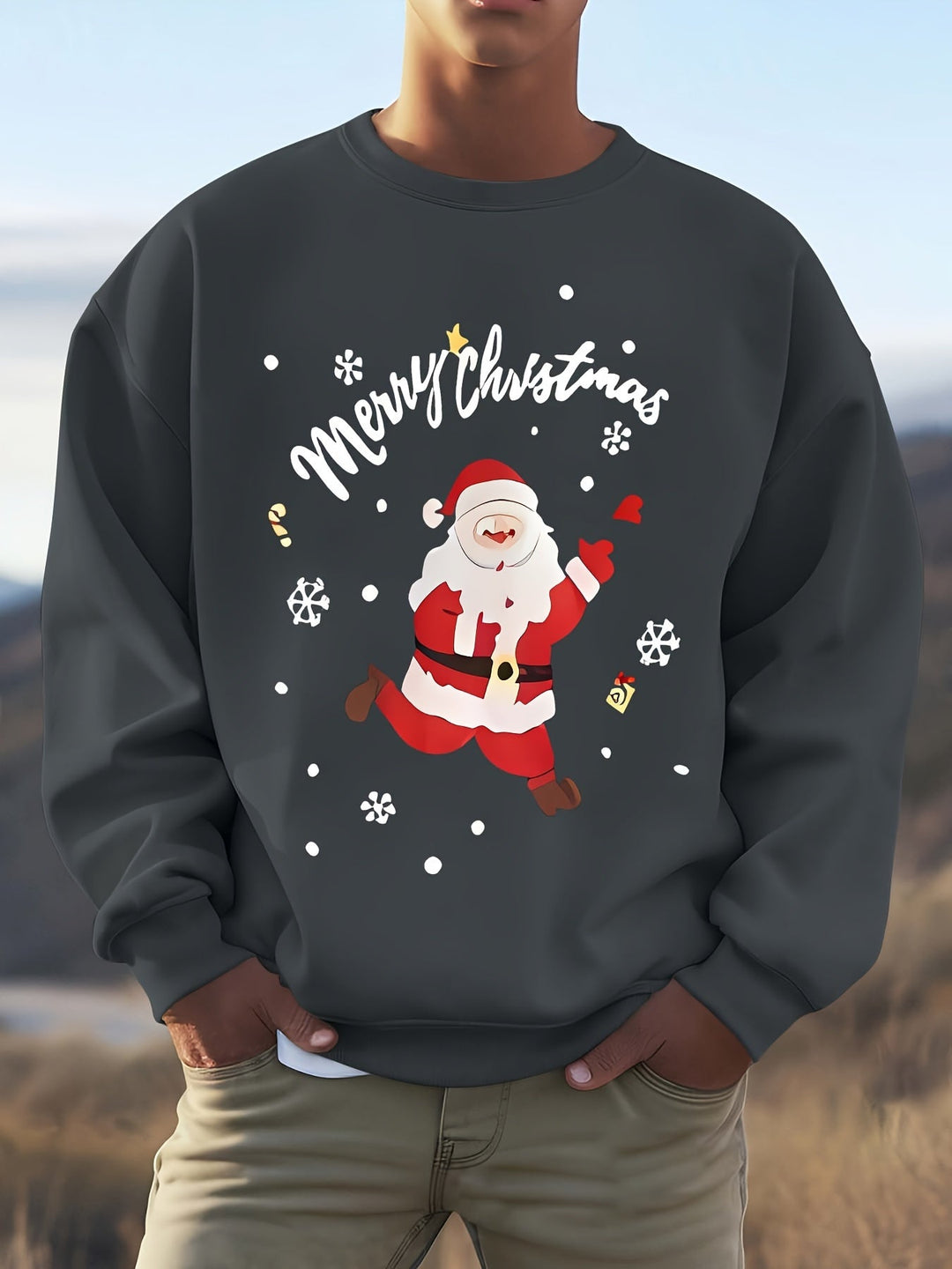 EB | Sweatshirt mit Weihnachtsmotiv Baumwolle Frohe Weihnachten Design