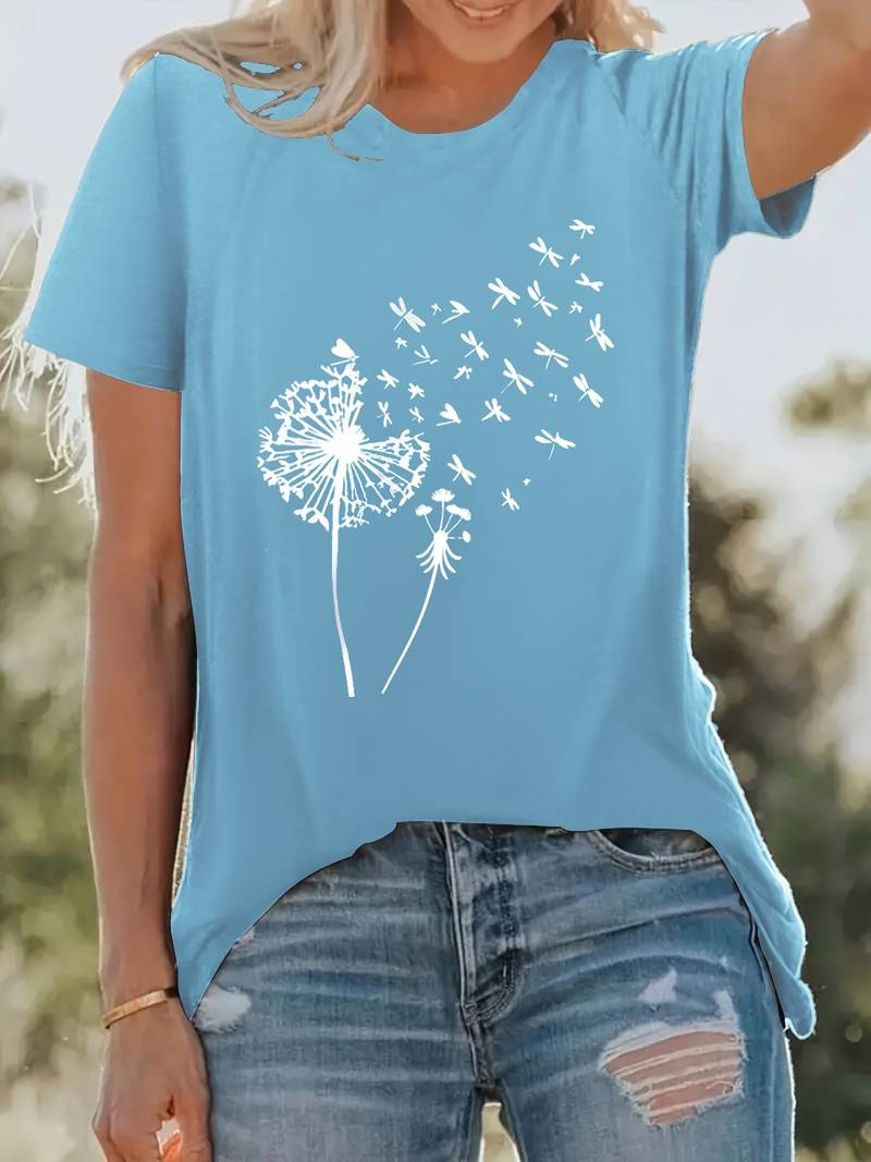 EB – T-Shirt Mit Löwenzahn-Print Und Rundhalsausschnitt