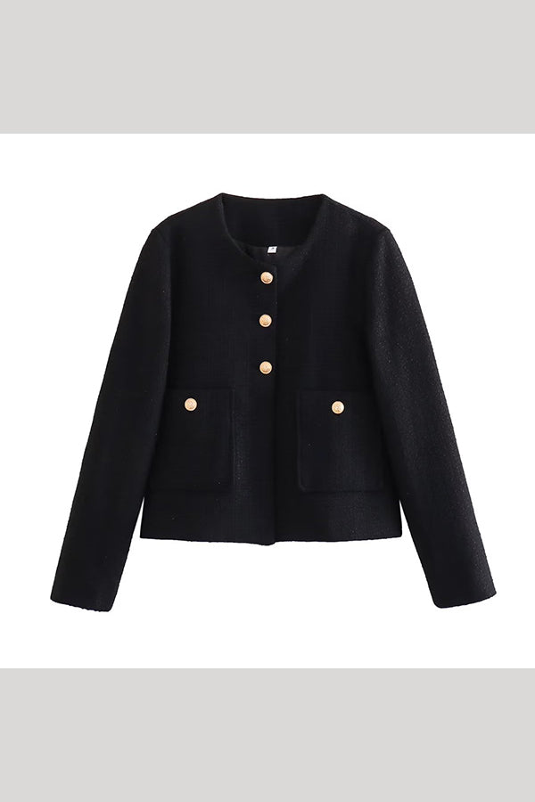 EB | Farbe Texturiertes Lässiges Stil Top Jacke