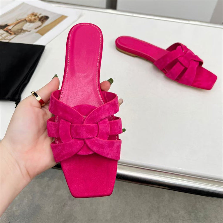 EB | Damenmode Einfache Kreuz Mittel-Hoch Schuhe