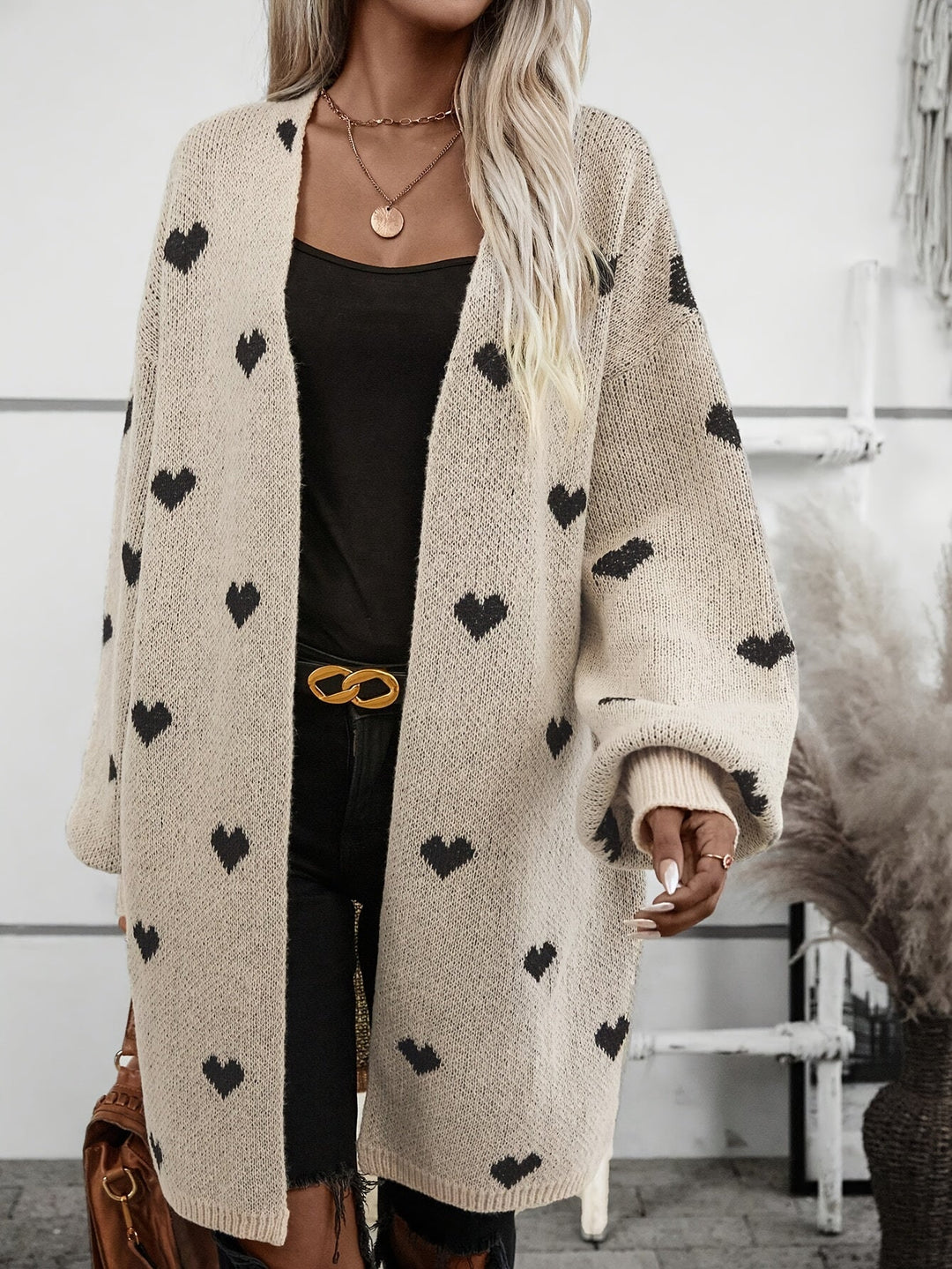 EB | Strickjacke mit Herzmuster aus weichem Stoff
