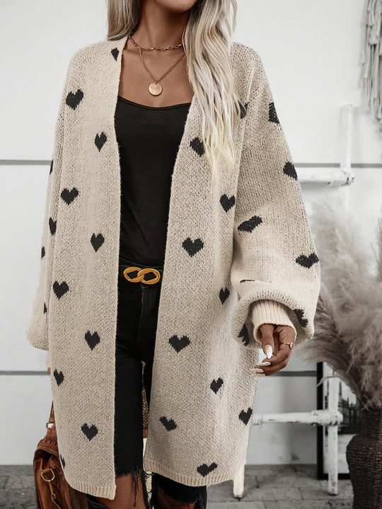 EB | Strickjacke mit Herzmuster aus weichem Stoff