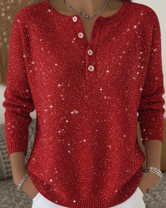EB | Pullover mit Rundhalsausschnitt und Knöpfen
