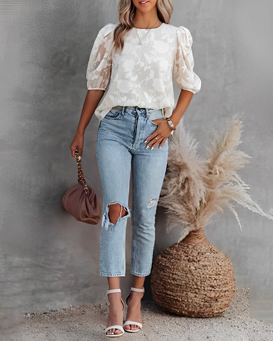 EB | Puffärmeliges Chiffonhemd