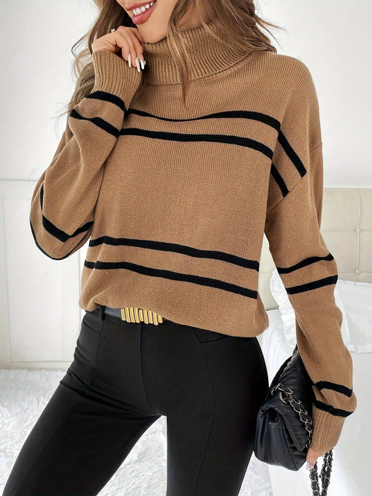 EB | Gestreifter Rollkragenpullover
