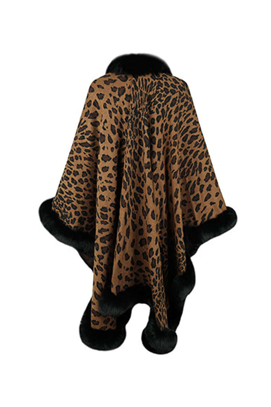 EB | Leopardenmuster Offenes Poncho
