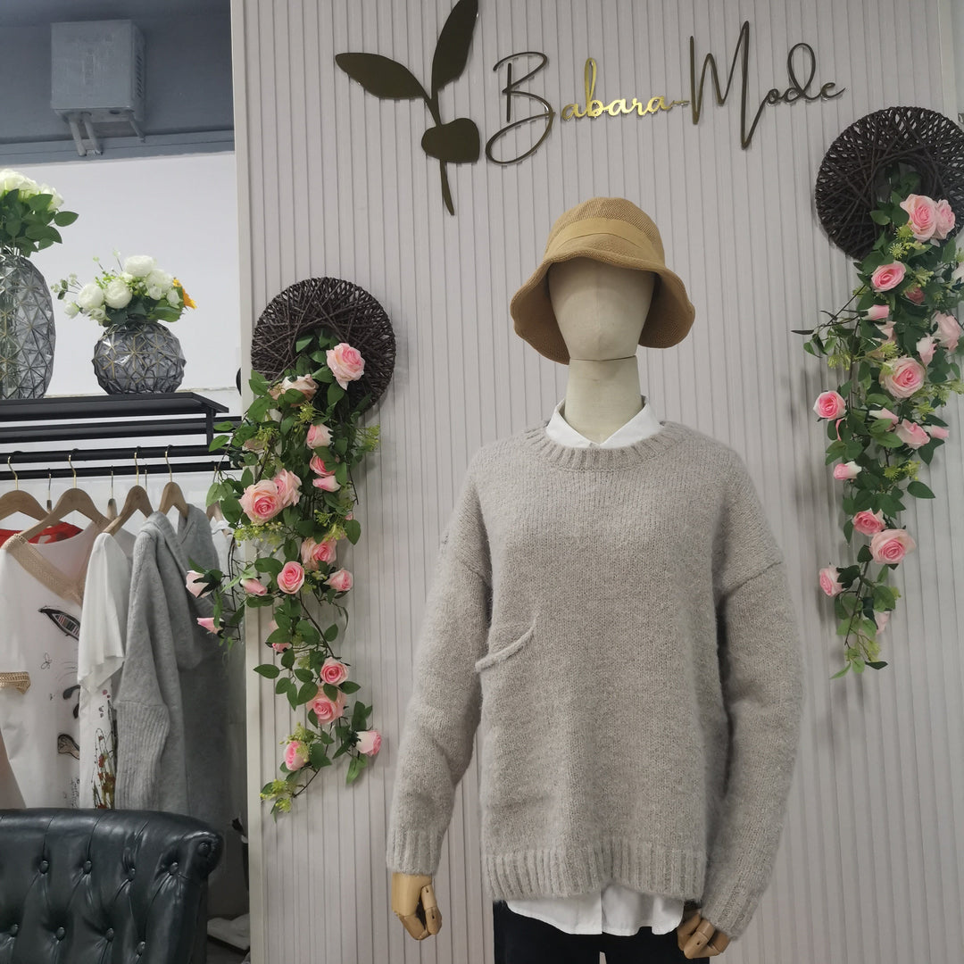 EB | Übergroßer Strickpullover mit Tasche