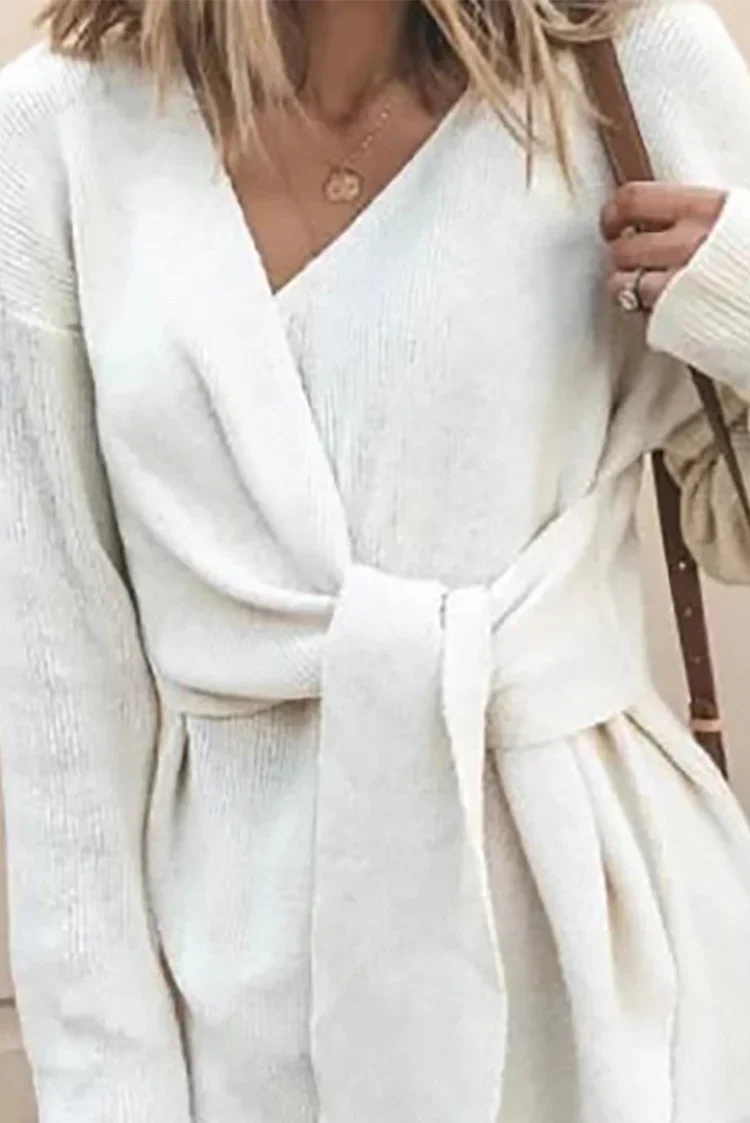 EB | Lässige, solide Patchwork-Strickjacke