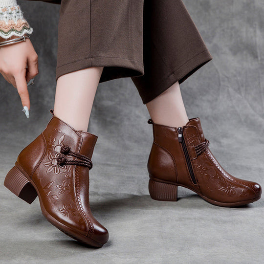 Handgemachte Lederstiefeletten mit warmem Innenfutter EB EB