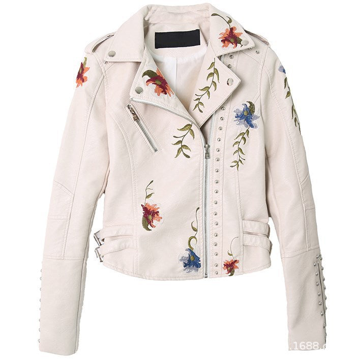 EB | Bestickte Verziert Veganlederjacke