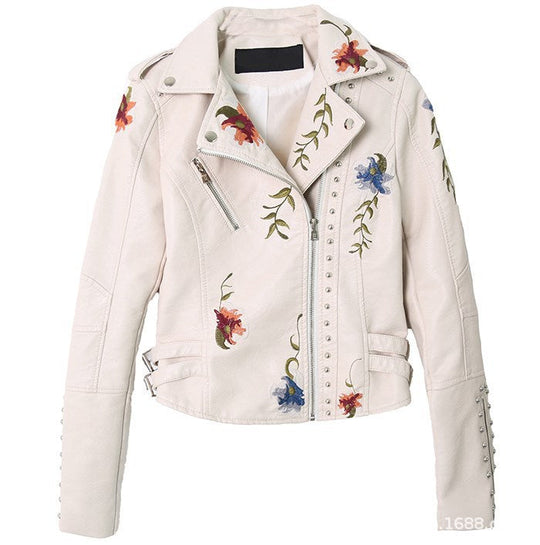 EB | Bestickte Verziert Veganlederjacke