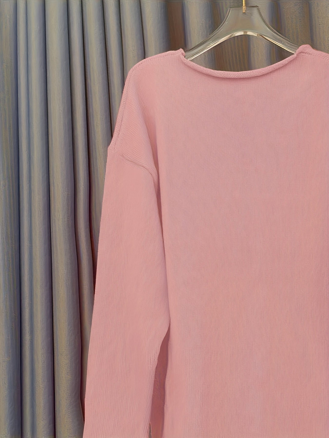 EB | Damen Oversize-Pullover mit V-Ausschnitt & Muster