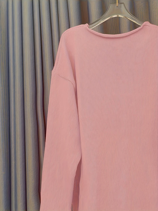 EB | Damen Oversize-Pullover mit V-Ausschnitt & Muster
