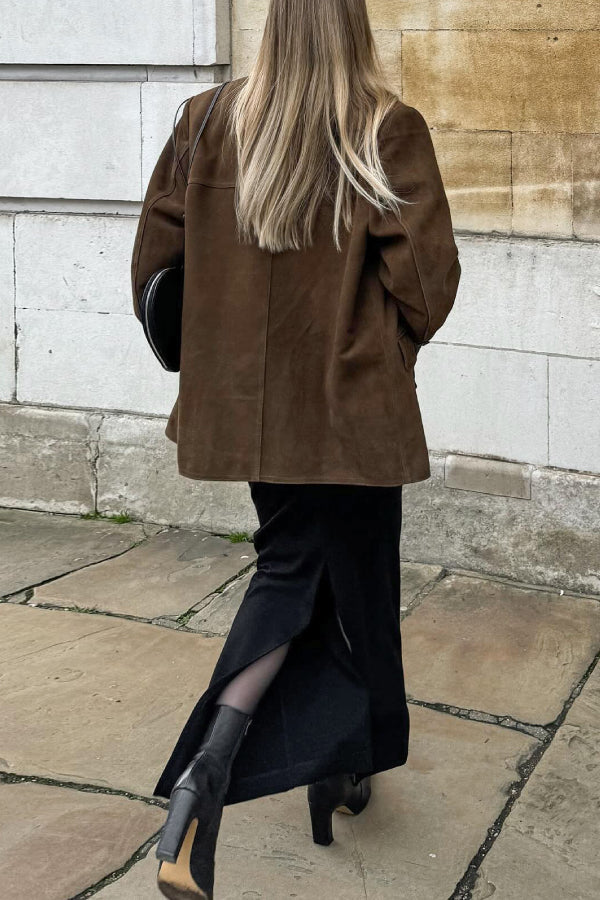 EB | Vintage Reverslose Wildlederjacke