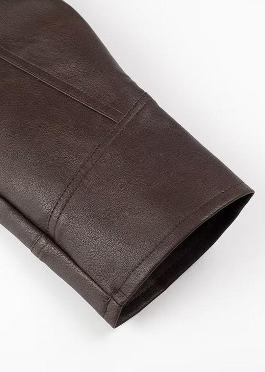 EB | Leder Wickeljacke mit Gürtel