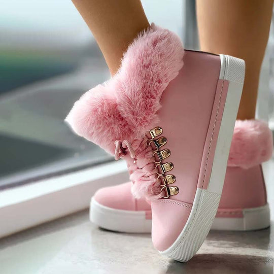 Warme Plüsch Plattform Stiefeletten EB