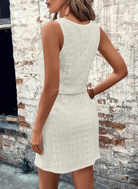 EB | Ärmelloses Kleid mit hohlem Kordelzug für Damen