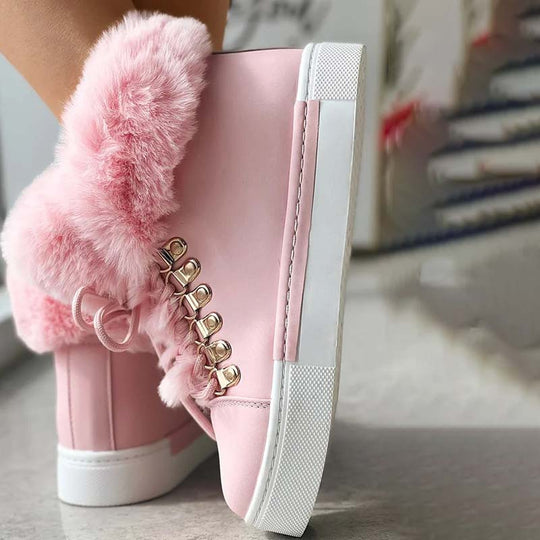 Warme Plüsch Plattform Stiefeletten EB