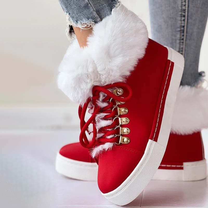 Warme Plüsch Plattform Stiefeletten EB