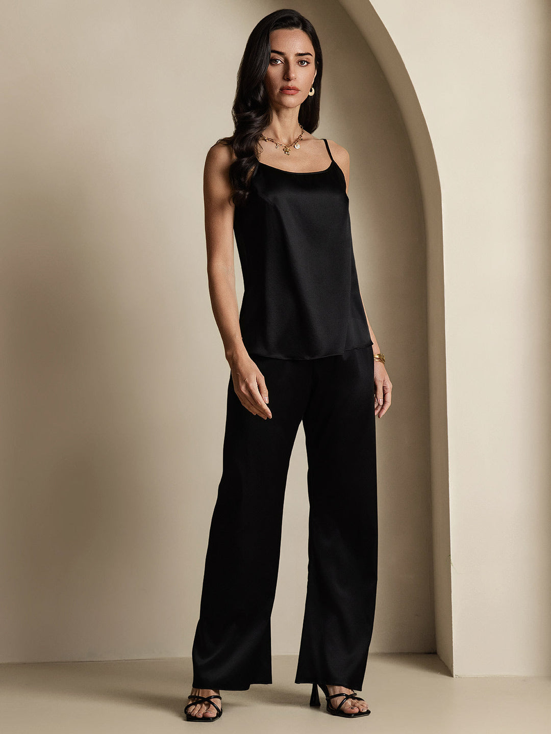 EB | Seide Entspannt Spaghettiträger Camisole Top