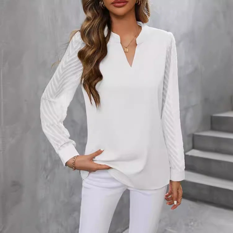 EB | Elegantes Chiffon Top mit V-Ausschnitt