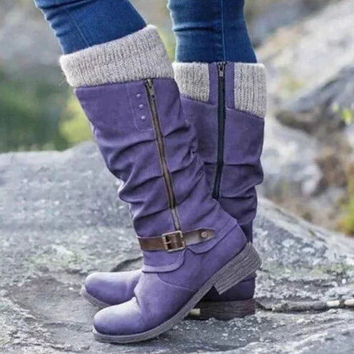 Bequeme rutschfeste Stiefel mit Reißverschluss EB