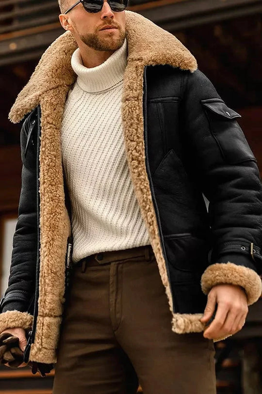 EB | Camel Stilvolle Fliegende Lederjacke für Männer