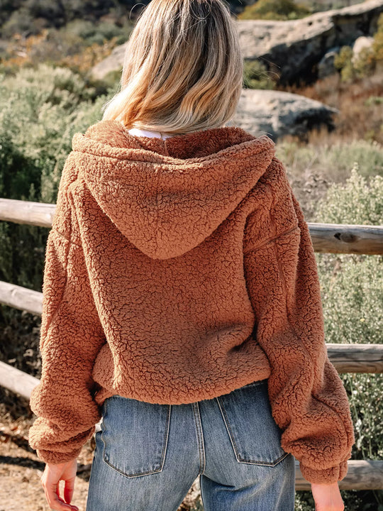 EB | Damen Relaxed Fit Zip Up Teddyjacke