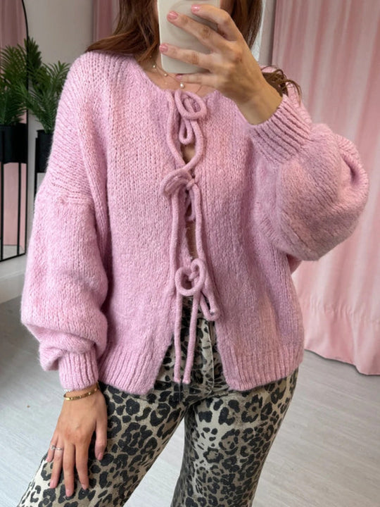 EB | Strickcardigan mit Schleifen Weich und Warm Trendy Look