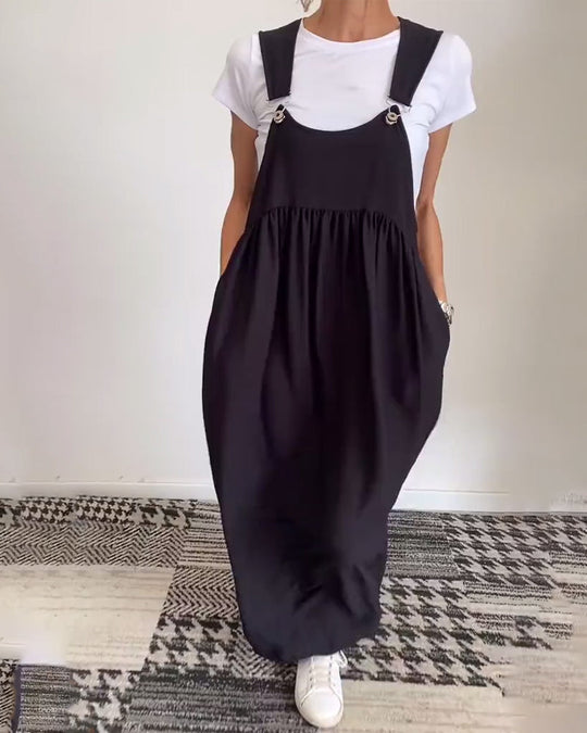 EB | Kleid Lässig Einfarbig Hosenträger