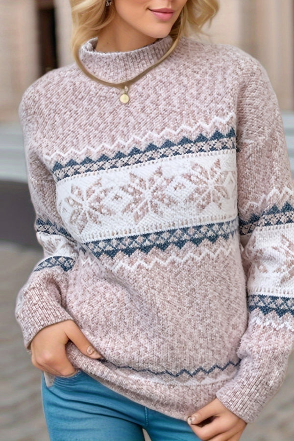 EB | Schicker Weihnachts-Turtleneck mit Schneeflockenpullover