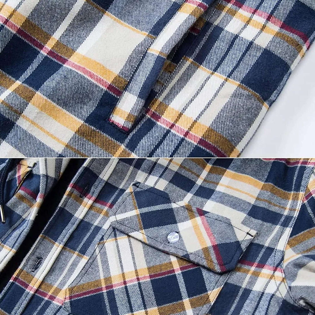 EB | Herren Karierte Langarm Freizeitjacke