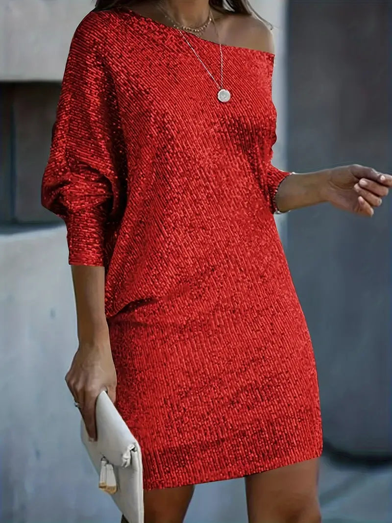 EB | Glamouröse Pailletten Mini Festkleid